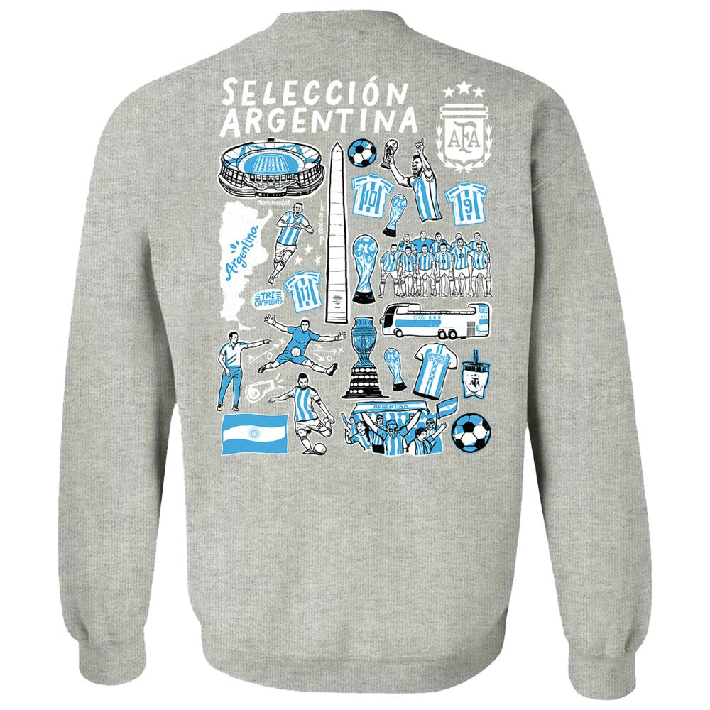 Argentina National Team Vive La Fete Women's Impressions Artwork Pullover Sweatshirt - Gray discount