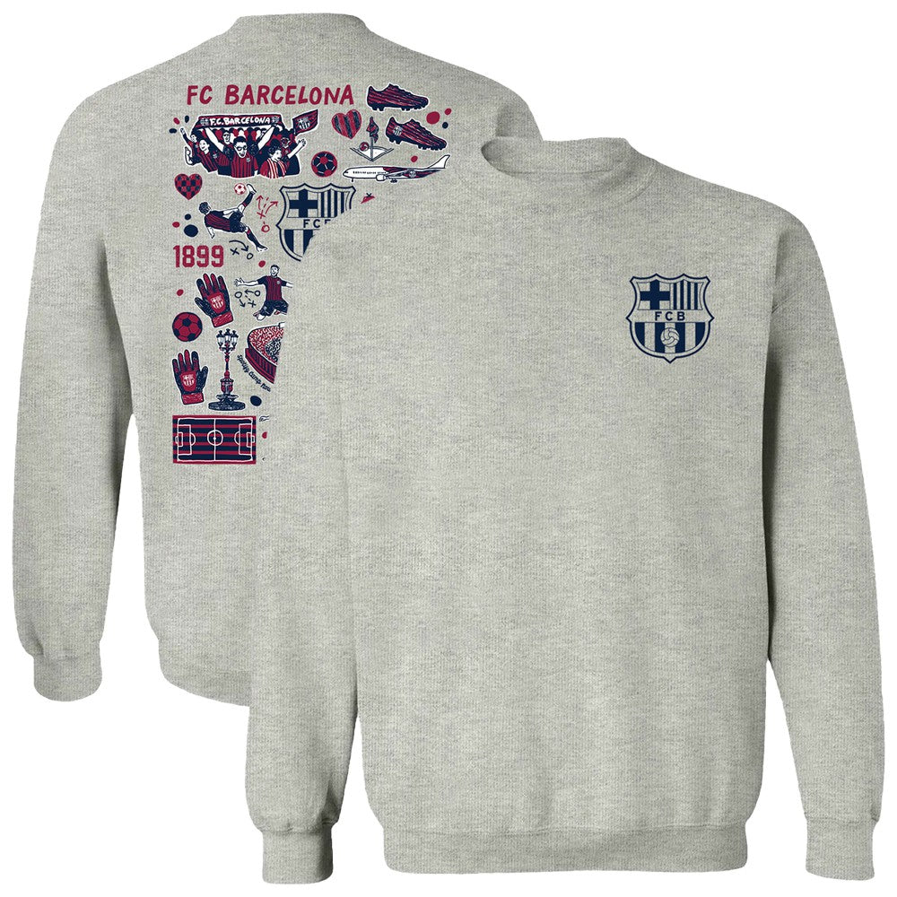 Barcelona Vive La Fete Women's Impressions Artwork Pullover Sweatshirt - Gray cheap