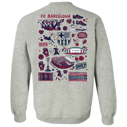 Barcelona Vive La Fete Women's Impressions Artwork Pullover Sweatshirt - Gray cheap