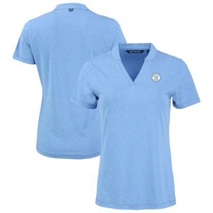 Milwaukee Brewers Cutter & Buck Forge Heathered Stretch Blade Top - Heather Powder Blue