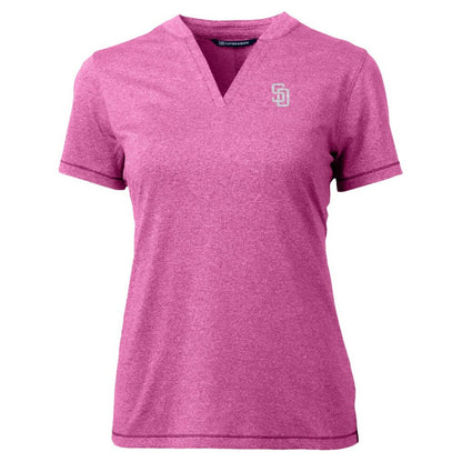 San Diego Padres Cutter & Buck Forge Heathered Stretch Blade Top - Light Pink