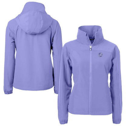 New York Yankees Cutter & Buck Women's Charter Eco Recycled Full-Zip Jacket - Lavender