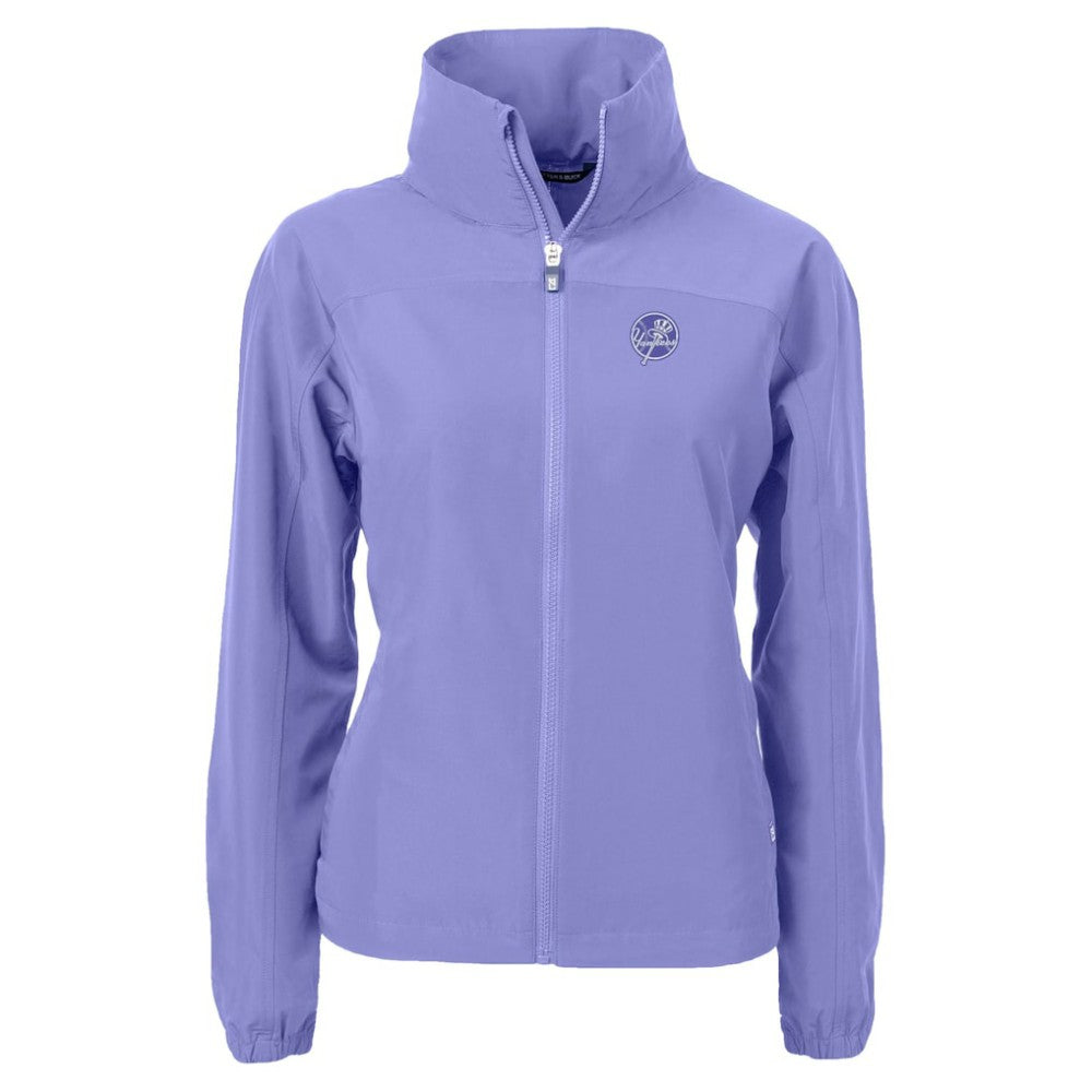 New York Yankees Cutter & Buck Women's Charter Eco Recycled Full-Zip Jacket - Lavender