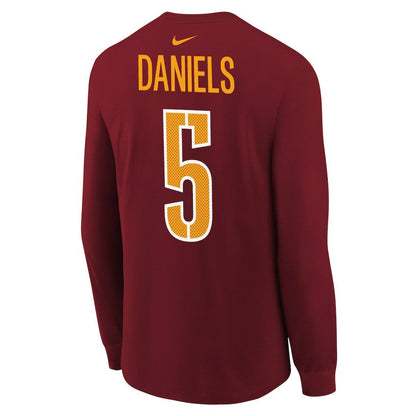 Jayden Daniels Washington Commanders Youth Player Name & Number Long Sleeve T-Shirt - Burgundy | Nike cheap
