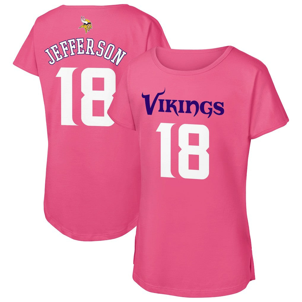 Justin Jefferson Minnesota Vikings Outerstuff Girls Youth Player Name & Number T-Shirt - Pink outlet