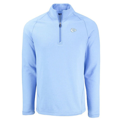 Kansas City Chiefs Cutter & Buck Peshastin Eco Fleece Recycled Raglan Quarter-Zip Top - Powder Blue discount