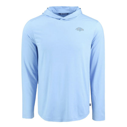 Baltimore Ravens Men's Cutter & Buck Coastline Epic Comfort Eco Recycled Men's Hooded Shirt - Powder Blue on sale