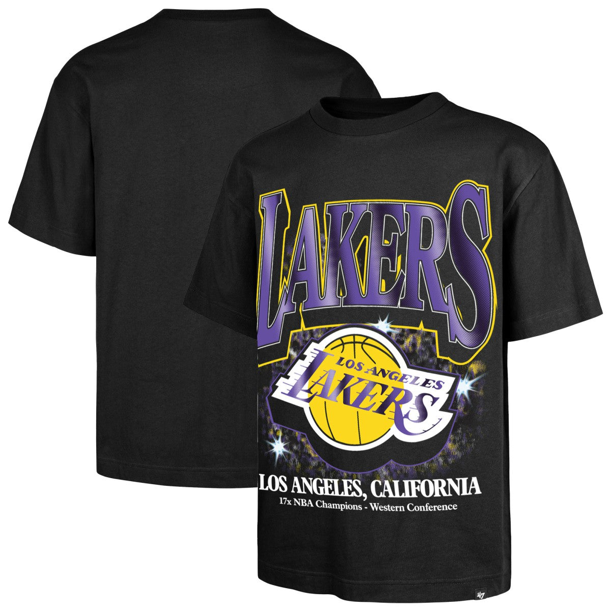 Los Angeles Lakers '47 Past Champs Collection Flashbulb Foundation T-Shirt - Black | 47 brand online