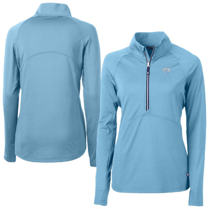Tampa Bay Buccaneers Cutter & Buck Women's Adapt Eco Knit Stretch Recycled Half-Zip Top - Powder Blue online