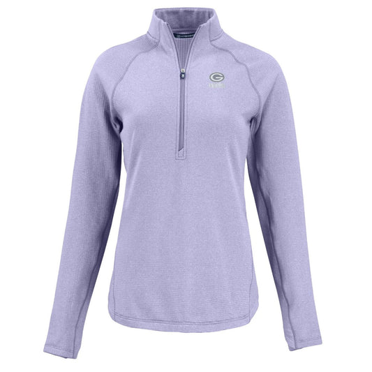 Green Bay Packers Cutter & Buck Women's Peshastin Eco Fleece Recycled Half-Zip Top - Purple cheap