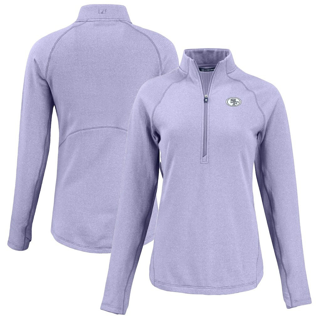 San Francisco 49ers Cutter & Buck Women's Peshastin Eco Fleece Recycled Half-Zip Top - Purple online