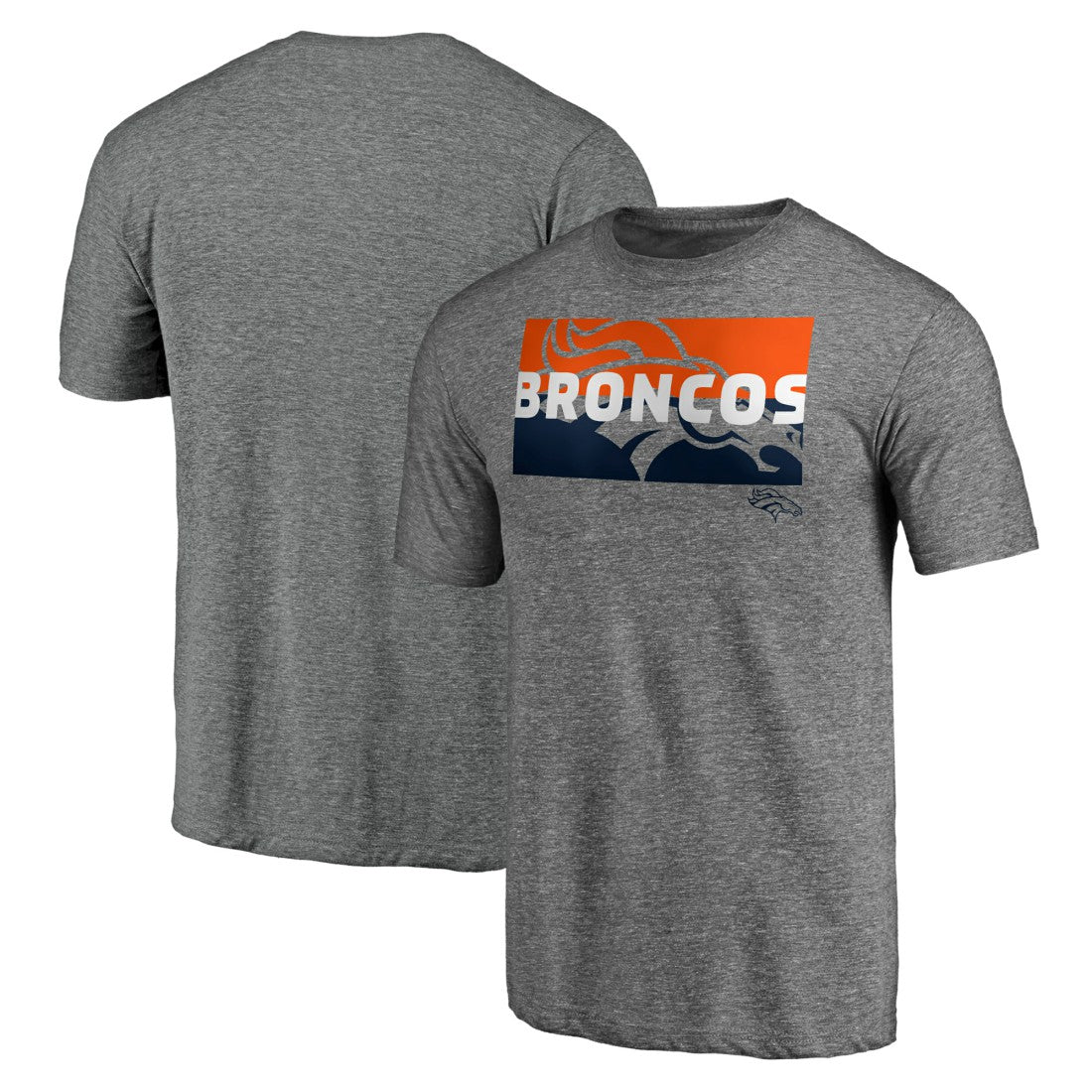 Denver Broncos Square Off Tri-Blend T-Shirt - Heather Gray sale
