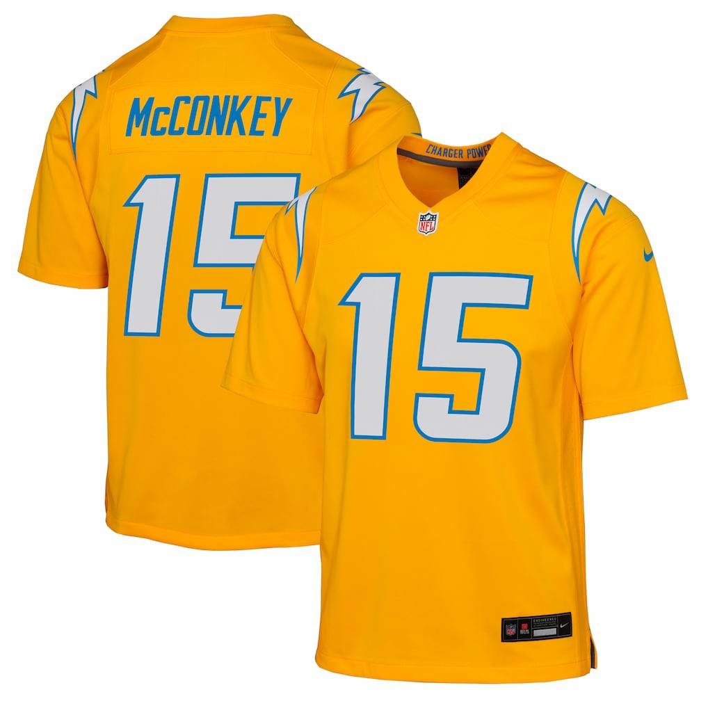 Ladd McConkey Los Angeles Chargers Youth Alternate Charger Power Game Player Jersey - Gold | Nike online