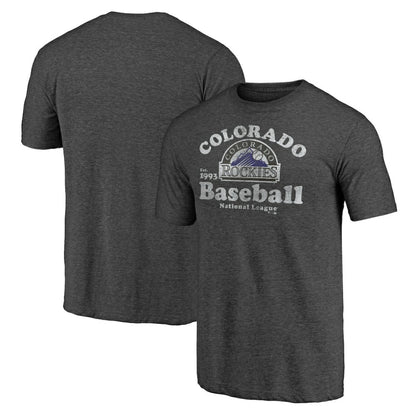 Colorado Rockies Our Game Tri-Blend T-Shirt - Charcoal