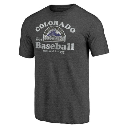 Colorado Rockies Our Game Tri-Blend T-Shirt - Charcoal