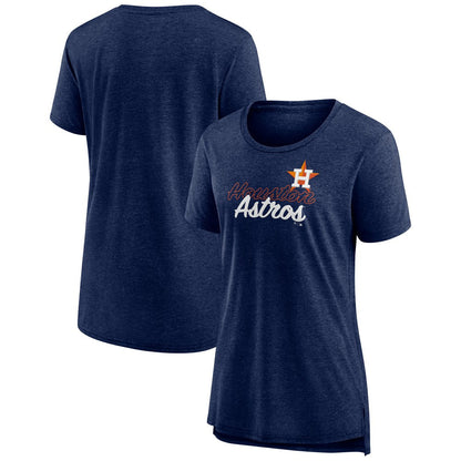 Houston Astros Women's Practice Time Tri-Blend T-Shirt - Navy