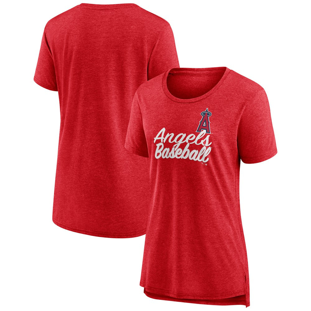 Los Angeles Angels Women's Practice Time Tri-Blend T-Shirt - Red