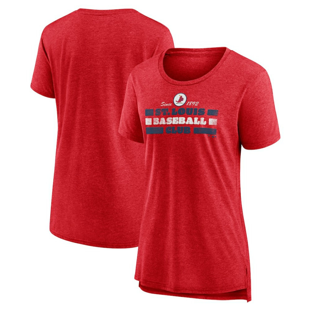 St. Louis Cardinals Women's Power Swing Tri-Blend T-Shirt - Red