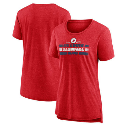 St. Louis Cardinals Women's Power Swing Tri-Blend T-Shirt - Red