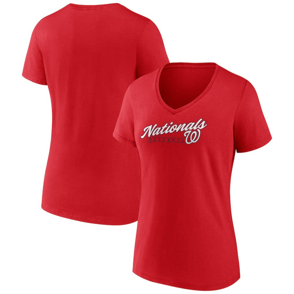Washington Nationals Women's One And Only V-Neck T-Shirt - Red