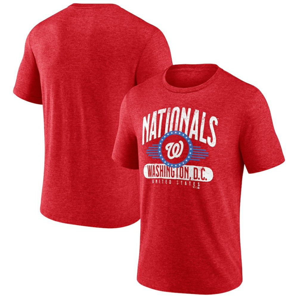 Washington Nationals Badge of Honor Tri-Blend T-Shirt - Red