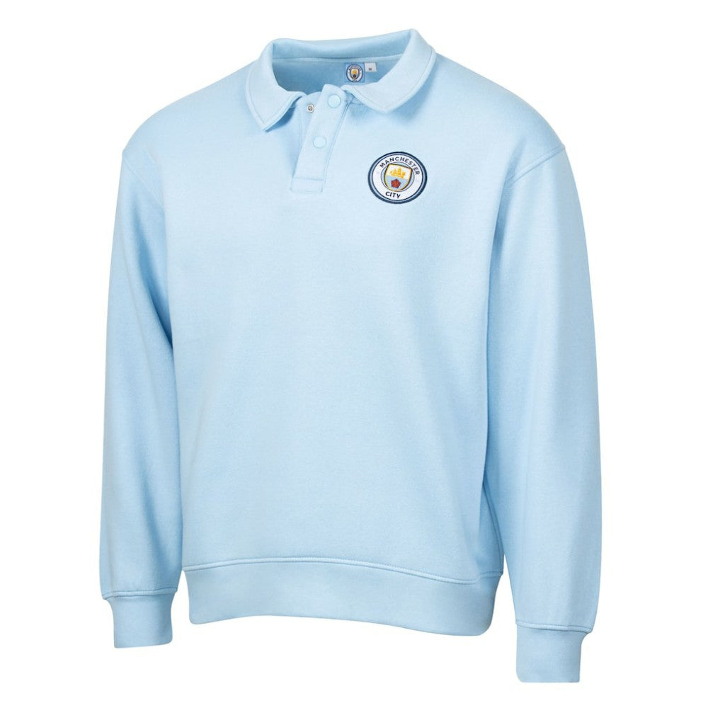 Manchester City Sport Design Sweden Retro Relaxed Fleece Sweatshirt - Light Blue sale