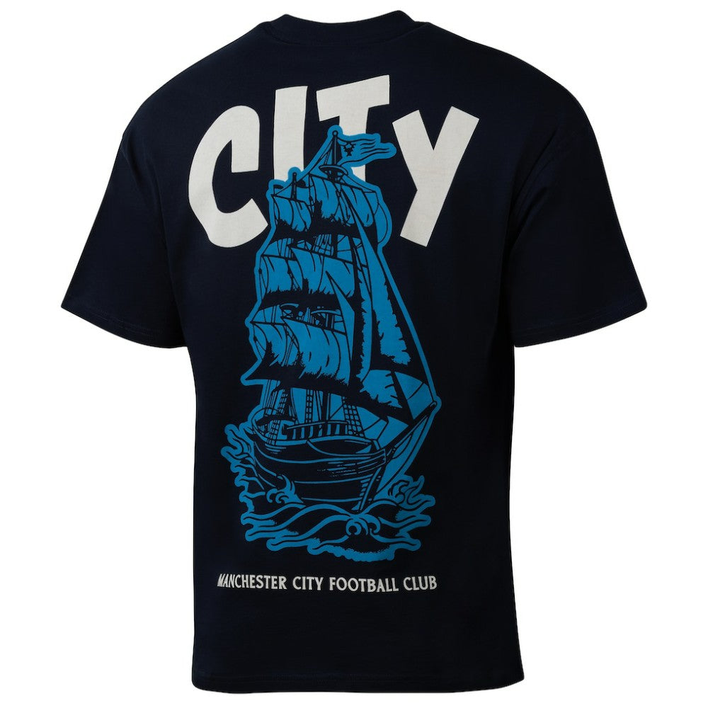 Manchester City Sport Design Sweden Youth Game Day Graphic T-Shirt - Navy for sale