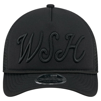 Washington Nationals City Initial 9FORTY A-Frame M-Crown Adjustable Trucker Hat - Black | New Era