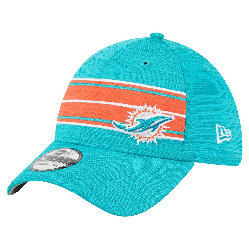 Miami Dolphins New Era Stripes 39THIRTY Flex Hat - Aqua for sale