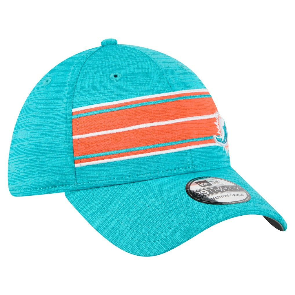 Miami Dolphins New Era Stripes 39THIRTY Flex Hat - Aqua for sale