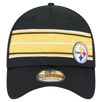 Pittsburgh Steelers New Era Stripes 39THIRTY Flex Hat - Black outlet