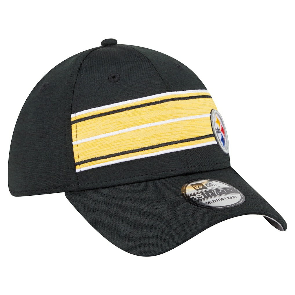 Pittsburgh Steelers New Era Stripes 39THIRTY Flex Hat - Black outlet
