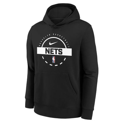 Brooklyn Nets Youth 2025/26 Club Fleece Practice Hoodie - Black | Nike on sale