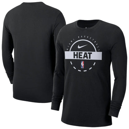 Miami Heat Authentic Long Sleeve Practice T-Shirt - Black | Nike cheap