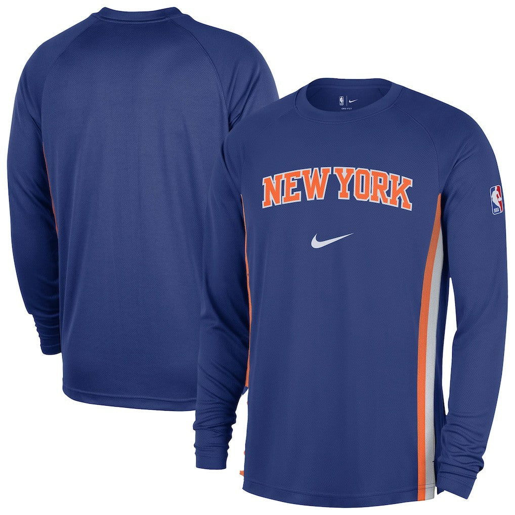 New York Knicks 2025/26 Authentic Pre-Game Legend Dri-FIT Long Sleeve Shooting Shirt - Blue | Nike outlet