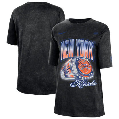 New York Knicks Women's Courtside Original Content Vintage Washed Boyfriend T-Shirt - Black | Nike on sale
