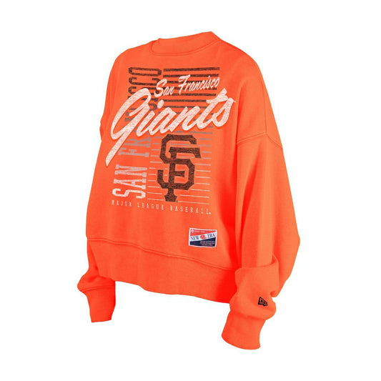 San Francisco Giants Women's Boxy Mineral Wash Dolmen Sleeve Cropped Sweatshirt - Orange | New Era