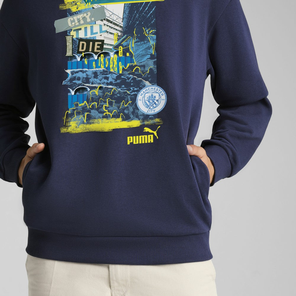 Manchester City ftblNRGY+ Pullover Hoodie - Navy | Puma on sale