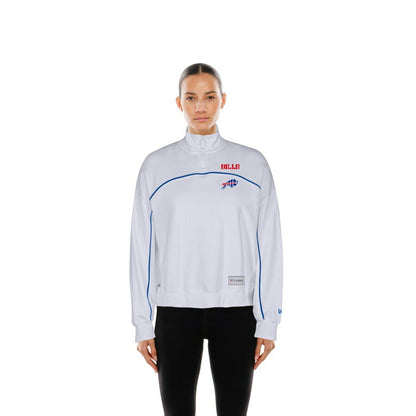 New Era Buffalo Bills Female Adult White Functional Fandom Quarter-Zip Sweatshirt on sale