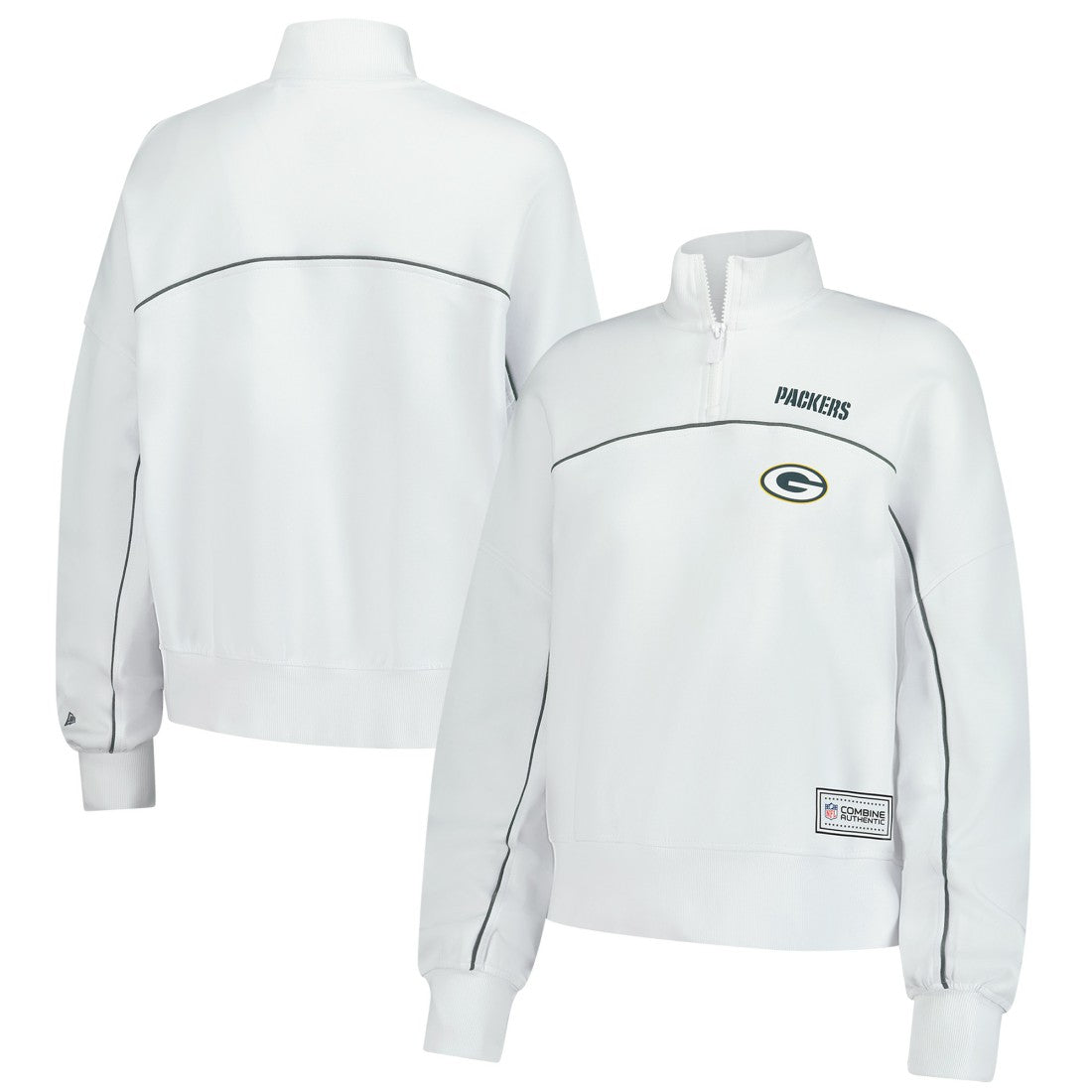 New Era Green Bay Packers Female Adult White Functional Fandom Quarter-Zip Sweatshirt outlet