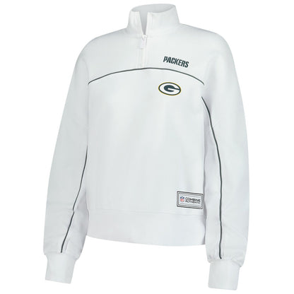 New Era Green Bay Packers Female Adult White Functional Fandom Quarter-Zip Sweatshirt outlet