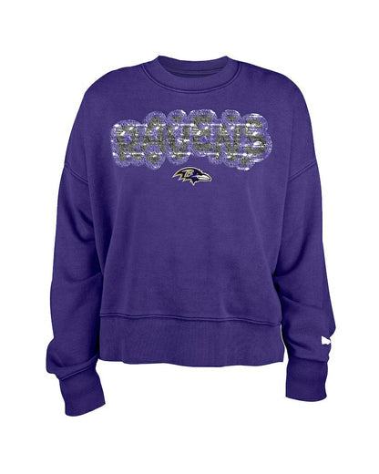 Baltimore Ravens New Era Girl's Flip Sequin Sweatshirt - Purple sale