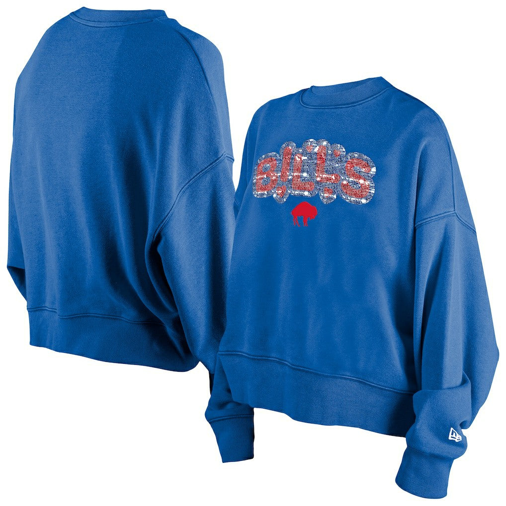 Buffalo Bills New Era Girl's Flip Sequin Sweatshirt - Royal outlet