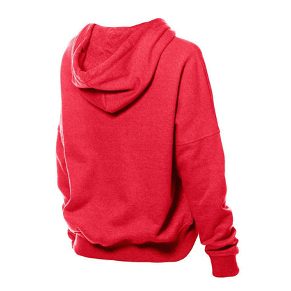 Kansas City Chiefs New Era Women's Throwback Boxy Hoodie Sweatshirt - Red on sale