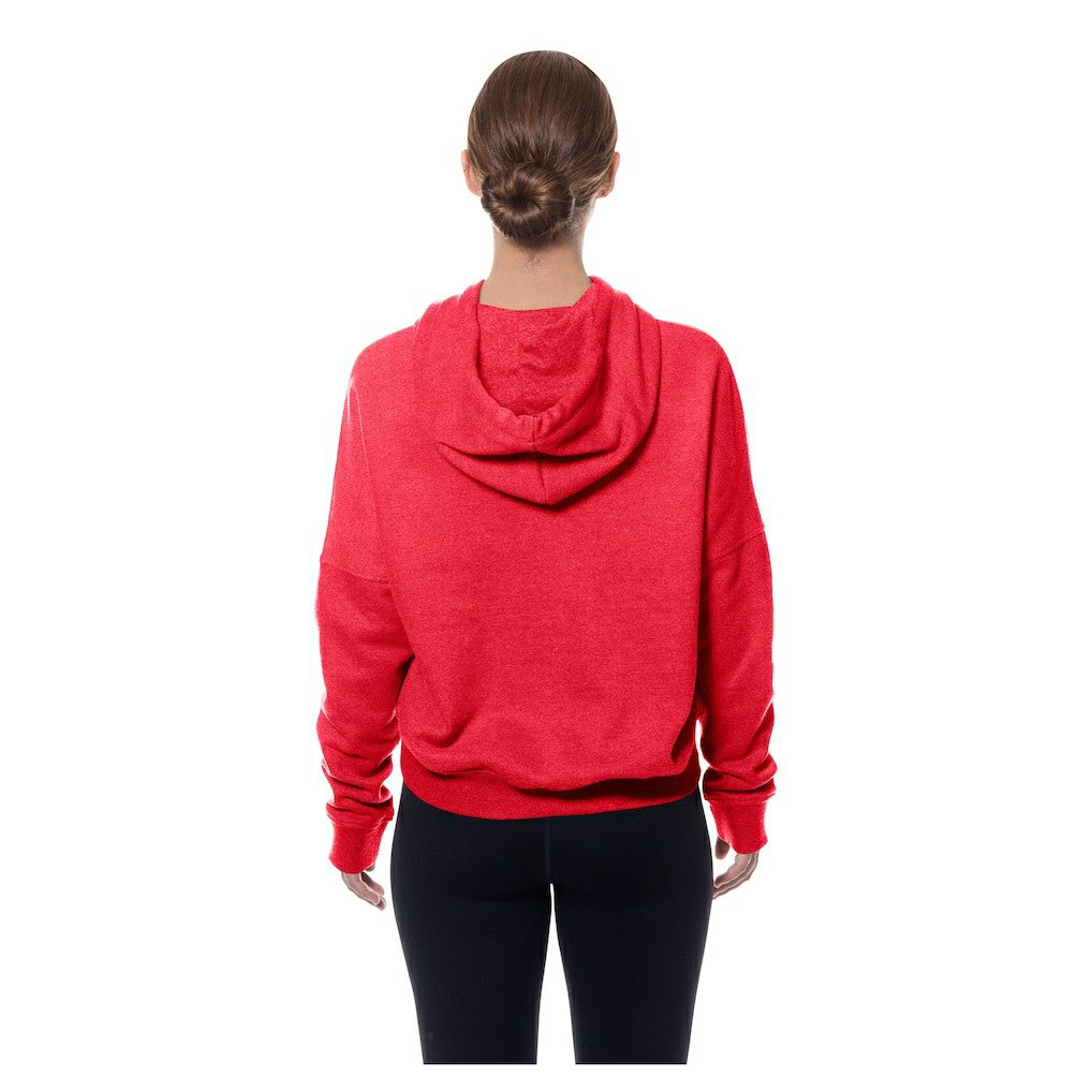 Kansas City Chiefs New Era Women's Throwback Boxy Hoodie Sweatshirt - Red on sale