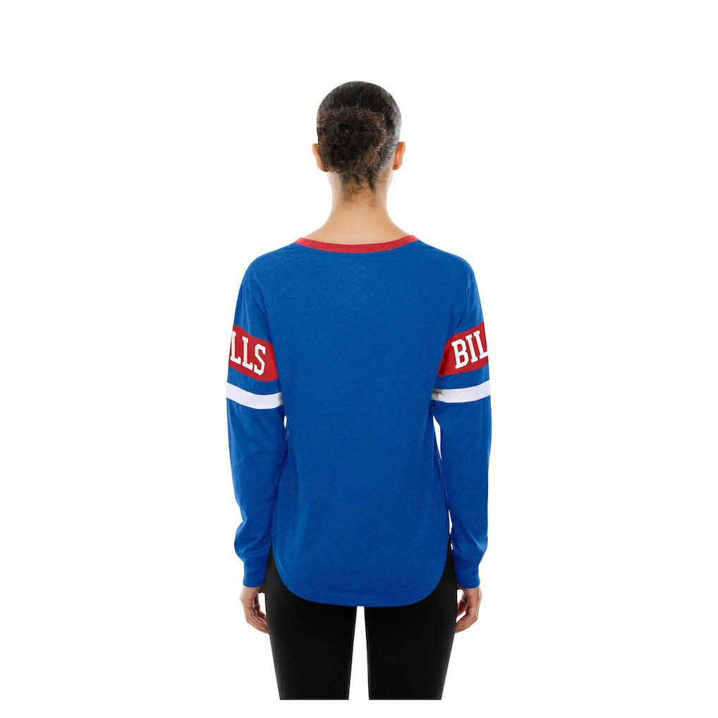 Buffalo Bills New Era Women's Throwback Lace-Up Long-Sleeve T-Shirt - Royal outlet