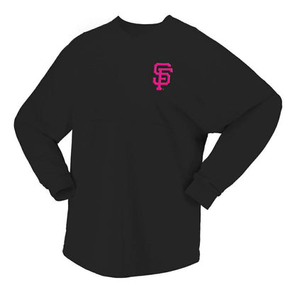 San Francisco Giants Women's Neon Jersey Long Sleeve T-Shirt - Black