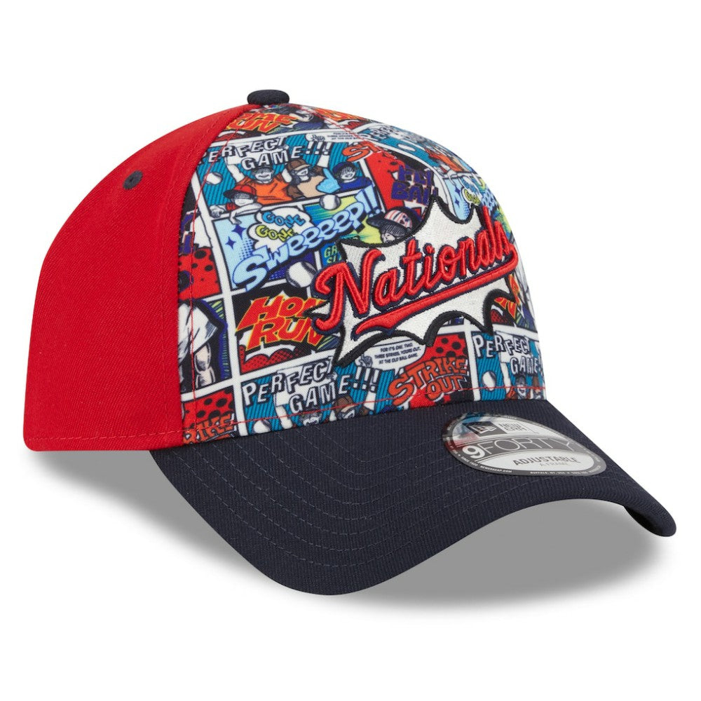 Washington Nationals Youth 2025 MLB Diamond Hero Edition A-Frame 9FORTY Adjustable Hat - Red/Navy | New Era