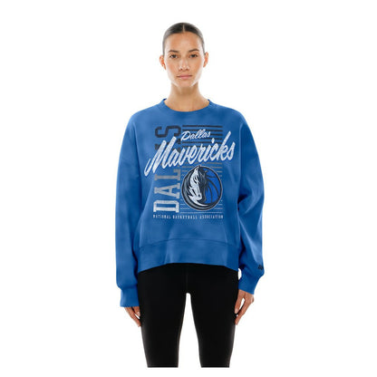Dallas Mavericks Women's Boxy Throwback Mineral Wash Sweatshirt sale - Blue | New Era sale
