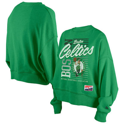 Boston Celtics Women's Boxy Throwback Mineral Wash Sweatshirt - Kelly Green | New Era on sale